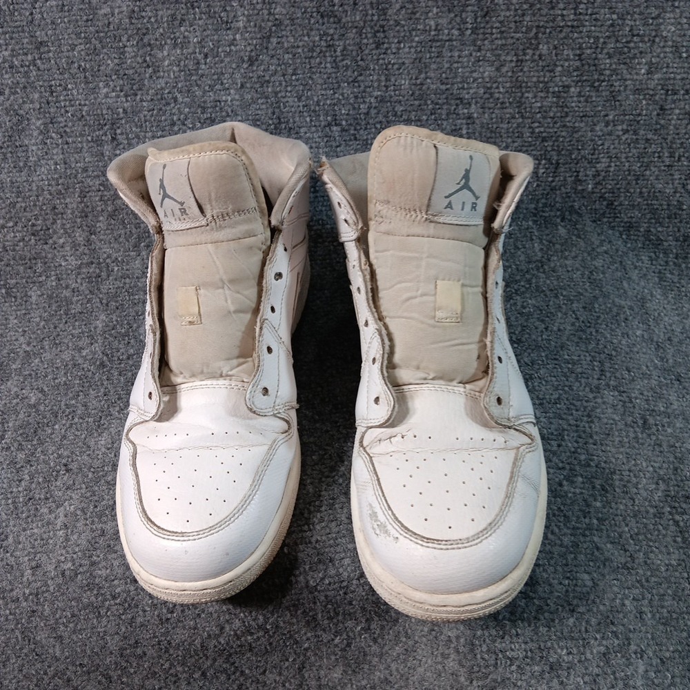 Nike Air Jordan 1 Mid 554725-120 White Neutral Grey 2014 Youth Size 7Y No Laces